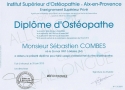 Institut Superieur Osteopathie Diplome Sebastien COMBES